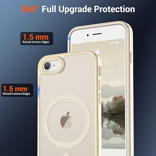 Miniatura 4 de SUPFINE Funda magnética para iPhone SE 2022 (3ª)/2020 (2ª), iPhone 8 (compatible con MagSafe) (protección contra caídas de grado militar), funda