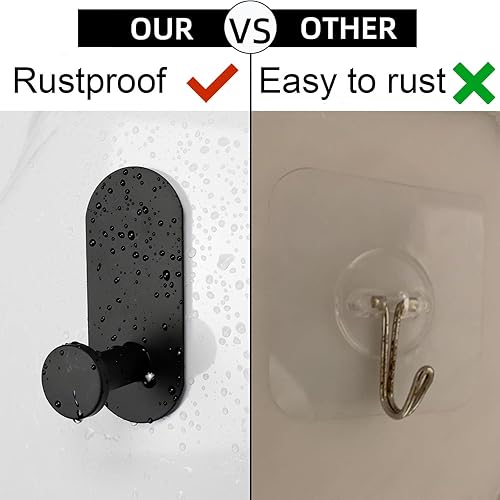 Miniatura 4 de TocTen Gancho adhesivo  Paquete de 3 ganchos adhesivos resistentes para toallasbatas, gancho de ducha de acero inoxidable impermeable, no se pega en
