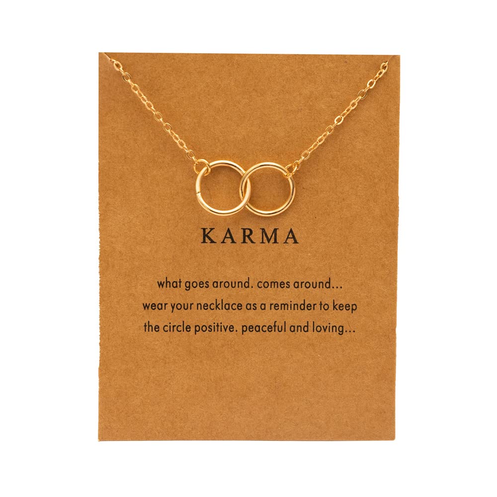 FFWTPY Collar Mujer Plata Colgante de Círculo de Oro Cadena Circular Geométrica Joyas Regalos Originales Tarjeta para Mamá Novia Cumpleaños Navidad Dia de la Madre San Valentín