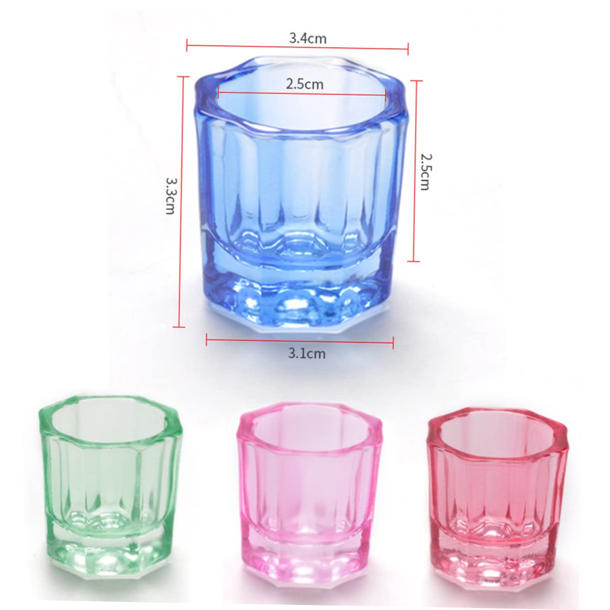 8pcs Glass Dappen Dishes for Manicure Durable Nail Art Mixing Cups Colorful Crystal Design Versatile for Nail Polish and Liquid Use Essential Manicure Accessories
