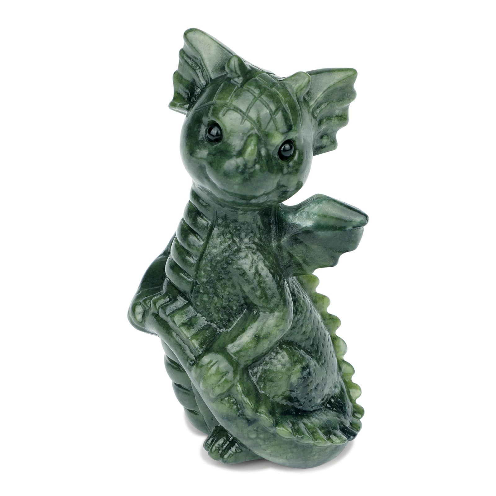 gemshan Drachenstatue – Jadedrache niedliche Statue, Figuren, kleine Kunsttier, Taschen-Tierfigur für Zuhause, Büro, Dekoration
