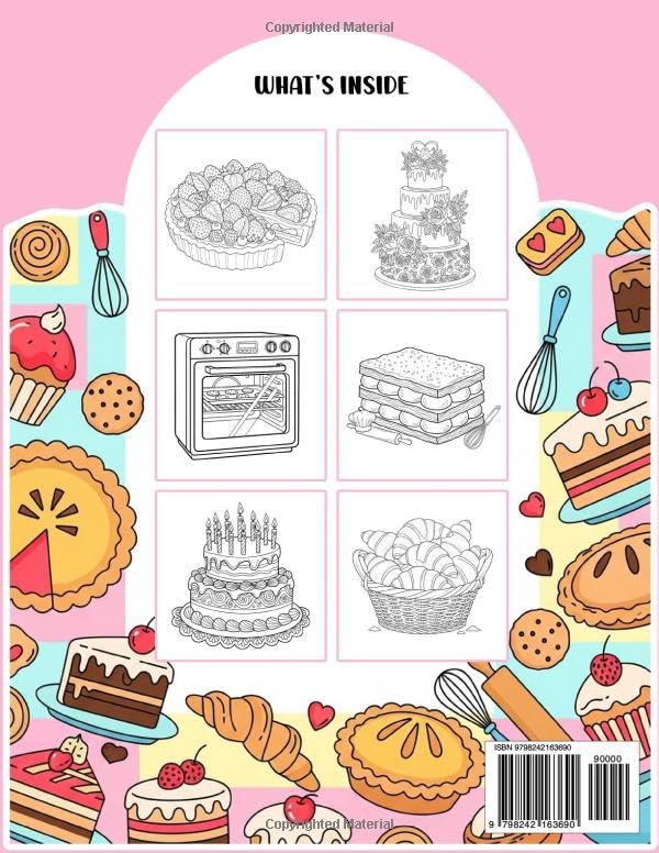 Bake Off Coloring Book – 50 Fun Baking Illustrations for Kids & Adults: Decorate Your Creativity with Cakes, Pies, and Pastries (Kawaii Cute Food Coloring Books) image 3