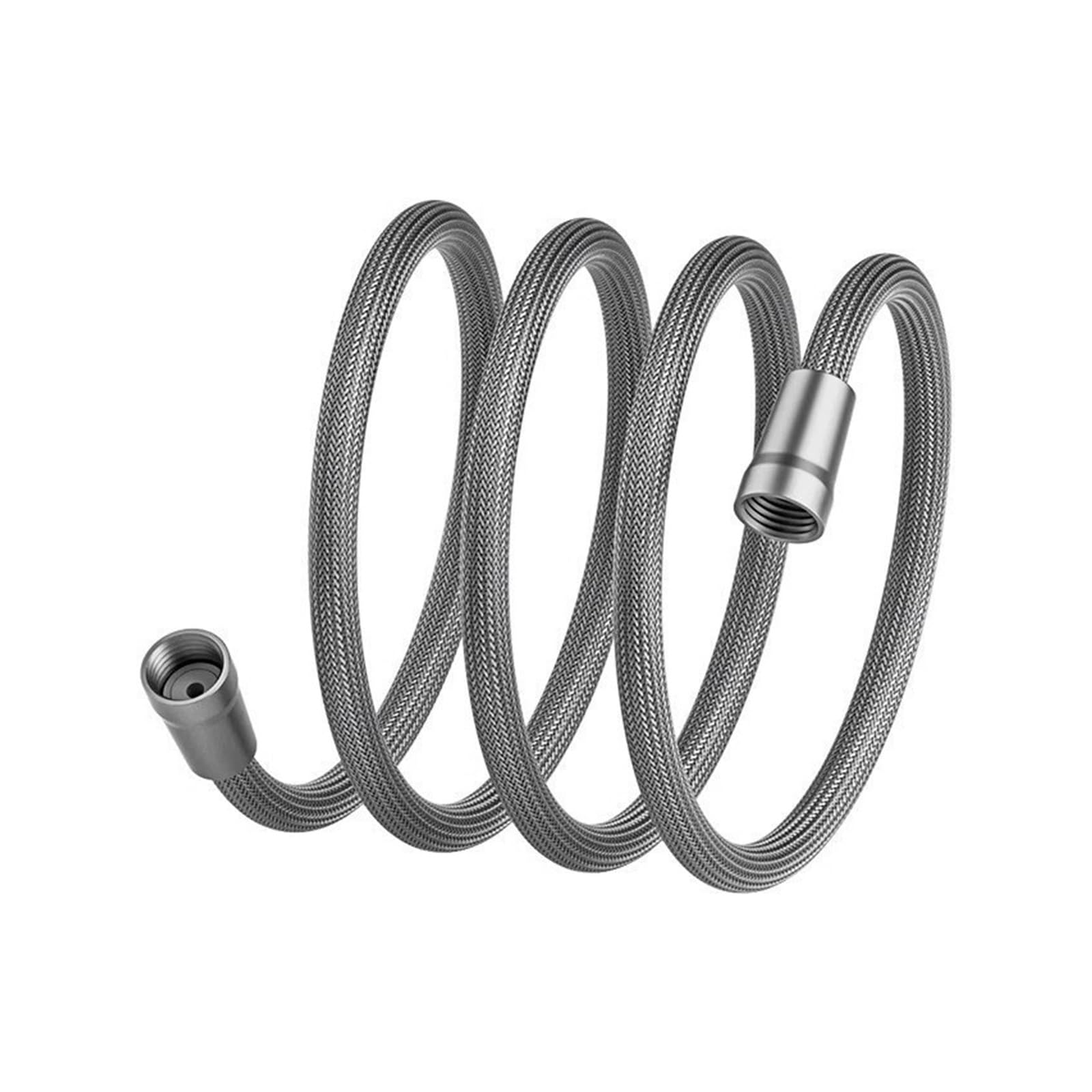 Bngdfdgh Grey 1.5/2M Winding Handheld Shower Hose Gi/2 Flexible Tube High Pressure Universal Interface Bath Nylon Pipe(,1.5M)