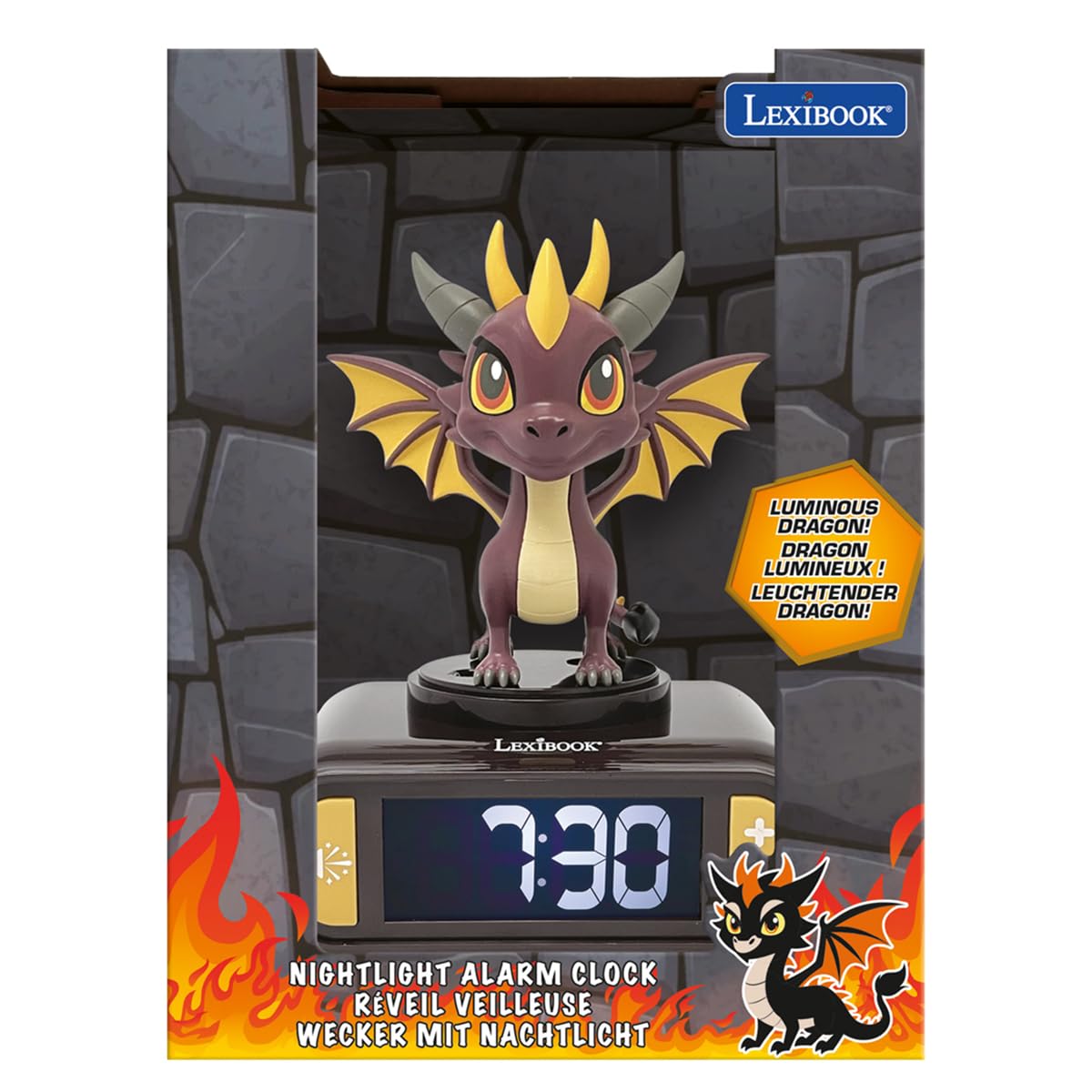 LEXiBOOK, Rl800DRA Réveil avec effets sonores Motif dragon Noir