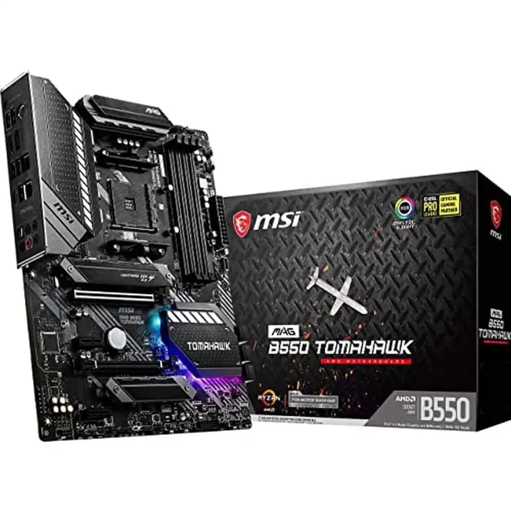 MSI MAG B550 Tomahawk (AMD AM4 DDR4 M.2 USB 3.2 Gen 2 HDMI ATX Gaming Motherboard AMD Ryzen 5000 Prozessoren