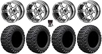 Vista 1 de Bundle - 9 Items: LSI Raptor 14" Golf Wheels Gm/Machined 23" X-Trail Tires [for E-Z-GO & Club CarGolf Carts]