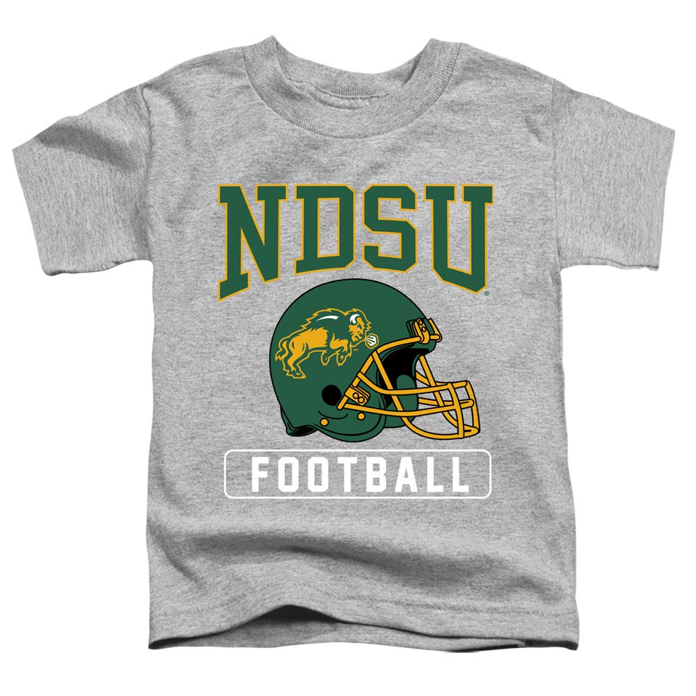 North Dakota State University NDSU Bison Official Football Helmet Unisex Toddler T Shirt, Athletic Heather, Large (4T)
