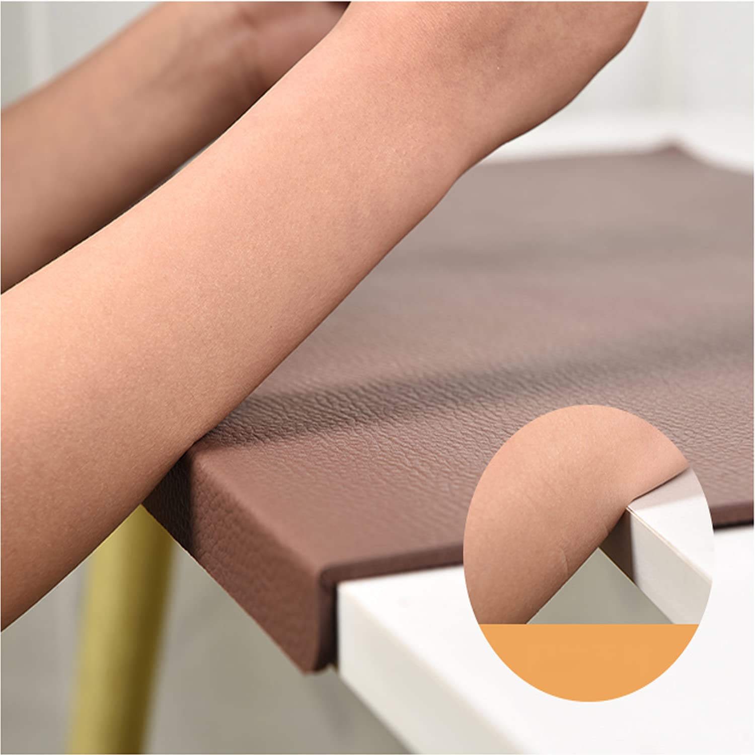 Sous-main de bureau imperméable en cuir PU, doux et durable, 48 x 100 cm, antidérapant, résistant à la chaleur, avec protection des bords, marron