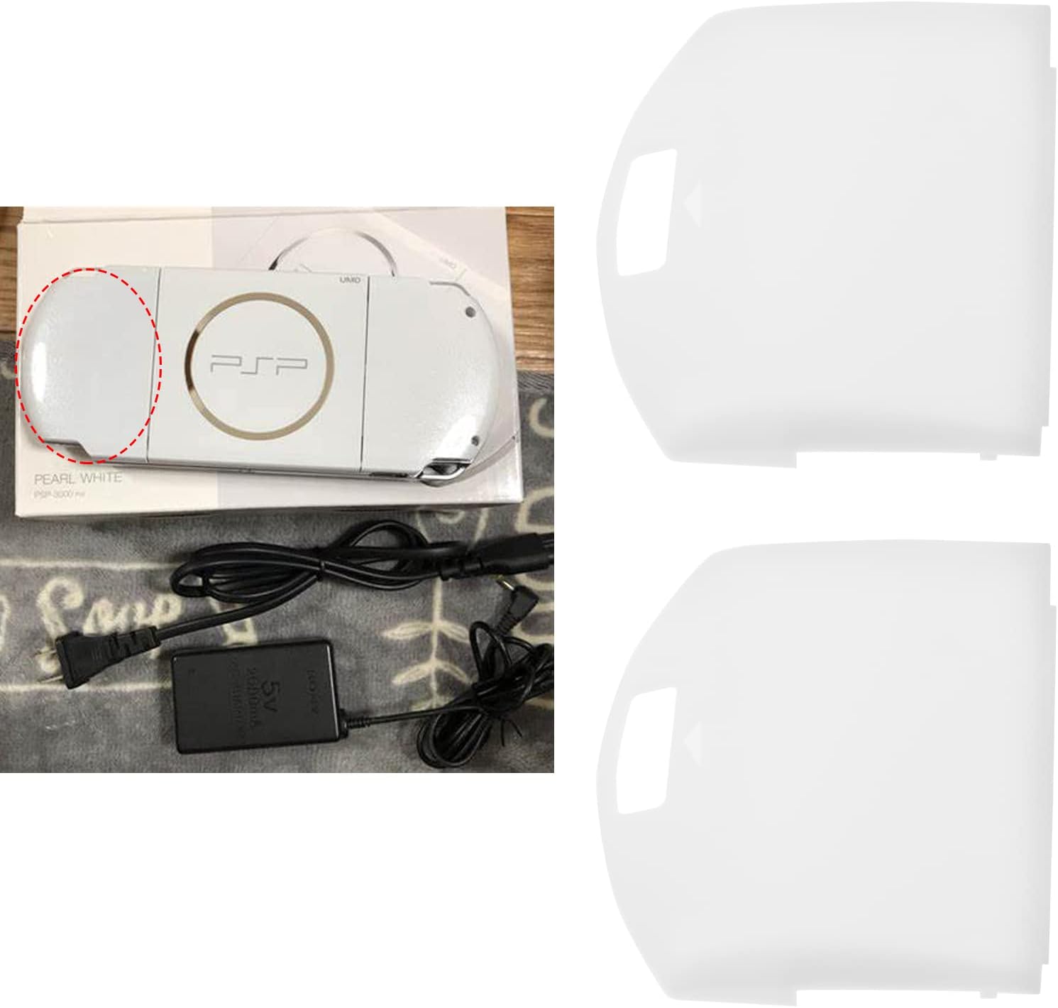 SING F LTD 4PCS Replacement Battery Cover Battery Back Door Shell Battery Protector Door Lid Compatible with Sony PSP 1000 Series Console Plastic Console Accessories