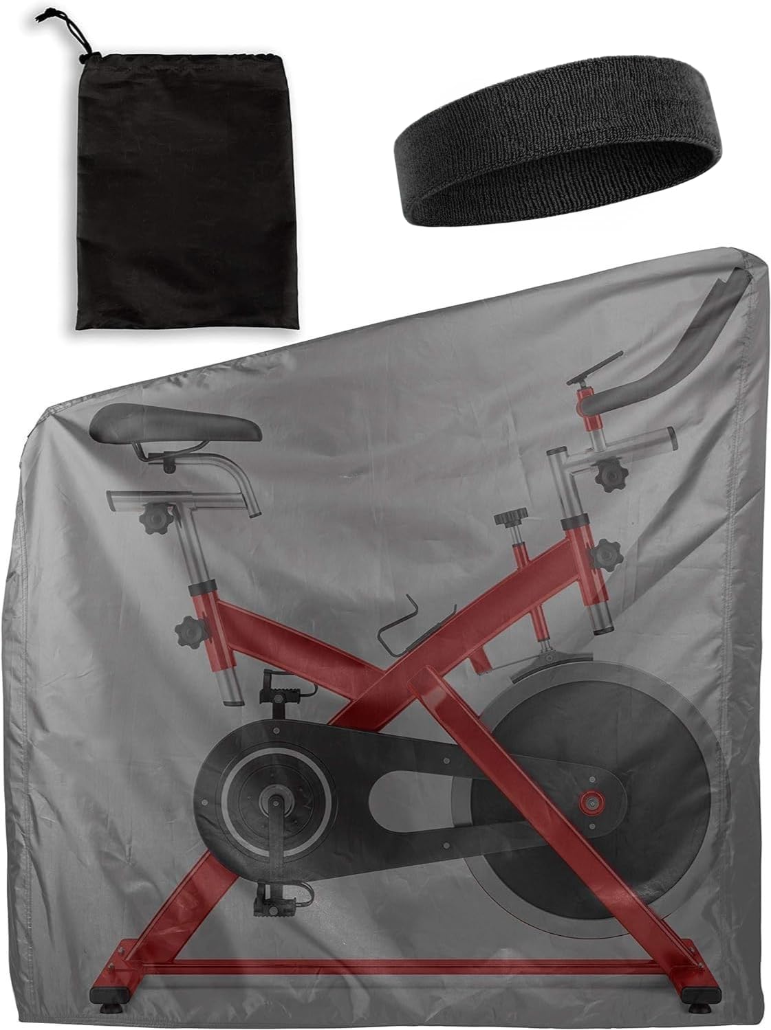 Katai - Funda para bicicleta estática para interior y exterior, impermeable, para bicicleta vertical, spin, peloton, con bolsa
