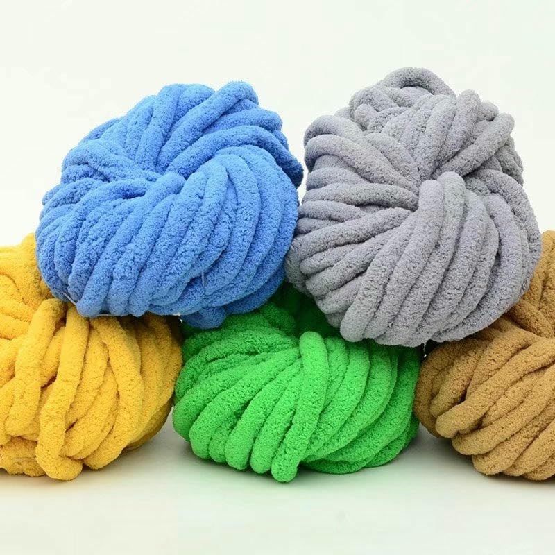 6 x 250 g kolorowa, miękka przędza do szydełkowania, bardzo gruba przędza, do samodzielnie wykonanych czapek, szalików, koców i legowisk dla zwierząt domowych