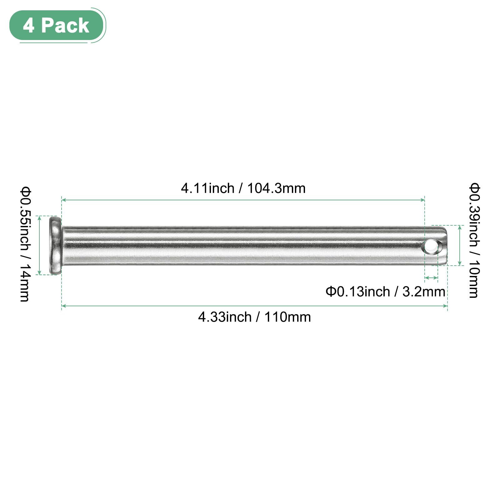 M METERXITY 4-Pack Single Hole Clevis Pins - Image 3