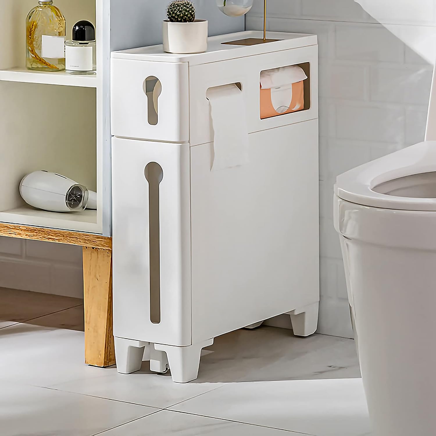 Narrow Bathroom Floor for Gaps, Slim Drawer Storage