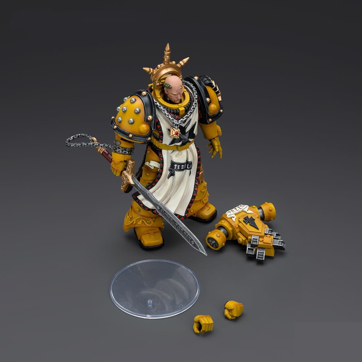 JOYTOY Warhammer 40,000 1/18 Action Figure Imperial Fists Sigismund First Captain of The Imperial Fists Collection Model Christmas Birthday Gifts