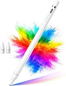 Caneta Pencil Stylus Touch Ativa Recarregável USB-C – Ponta fina padrão 2.0mm, Alta Precisão, Compatível com iOS e Android
