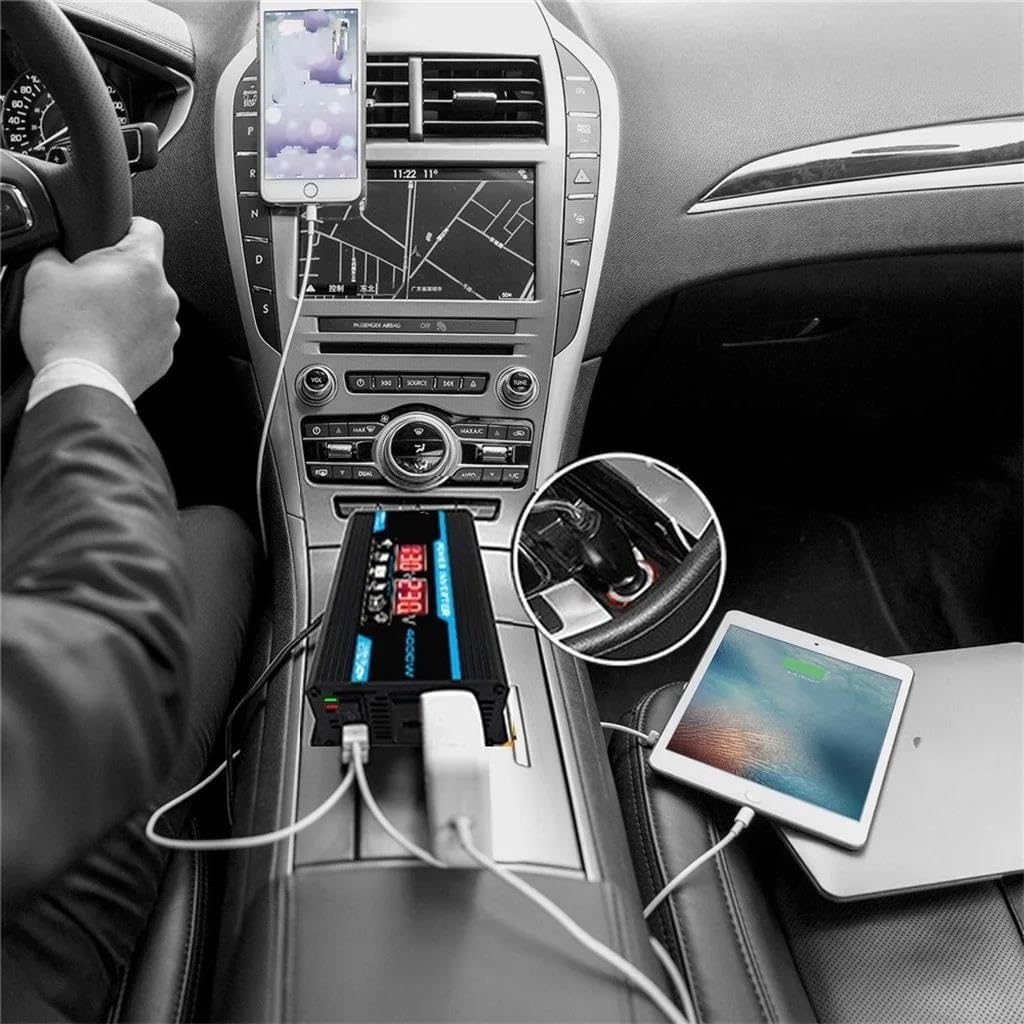 Power Inverter Inverter Intelligente A Onda Sinusoidale Modificata da CC 12 V A CA 220 V Convertitore di Alimentazione Auto da 4000 W Inverter di Potenza Auto Convertitore di Potenza