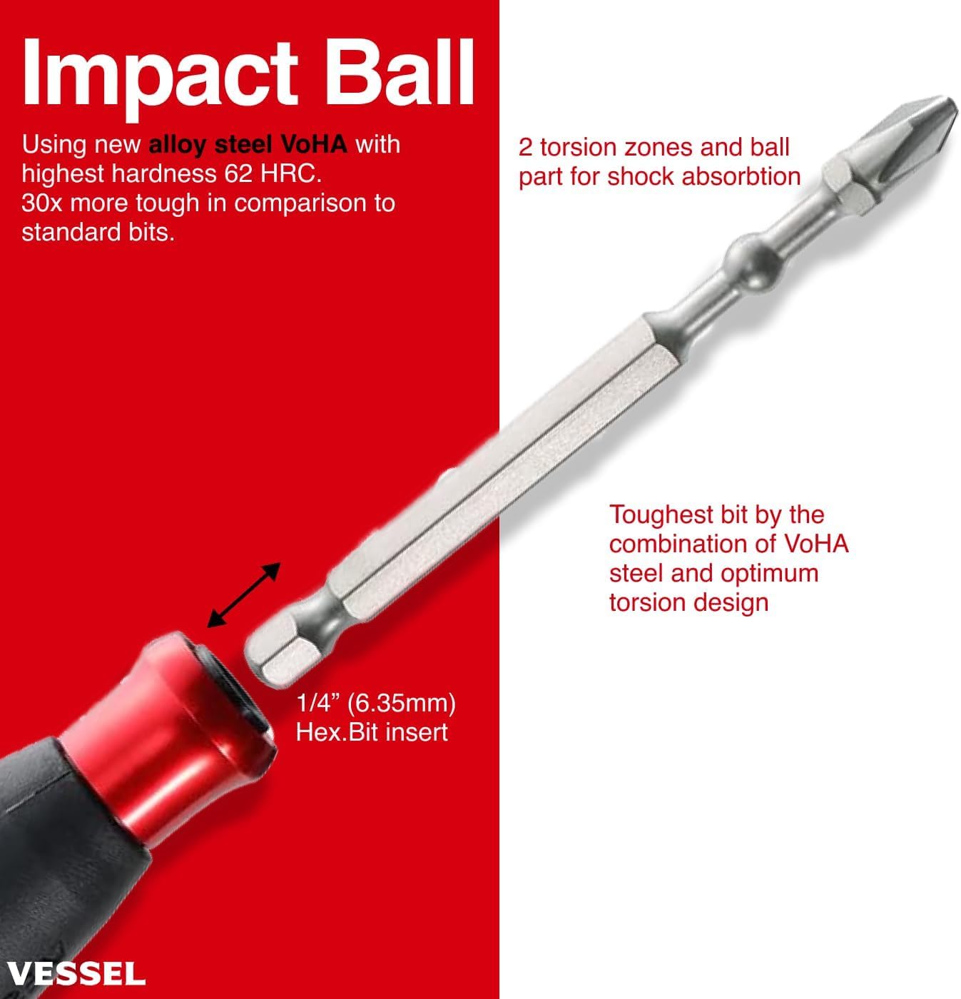 BALL GRIP Rechargeable Screwdriver Cordless (High Speed) No.220USB-S1U 220USBS1U Made in Japan by VESSEL