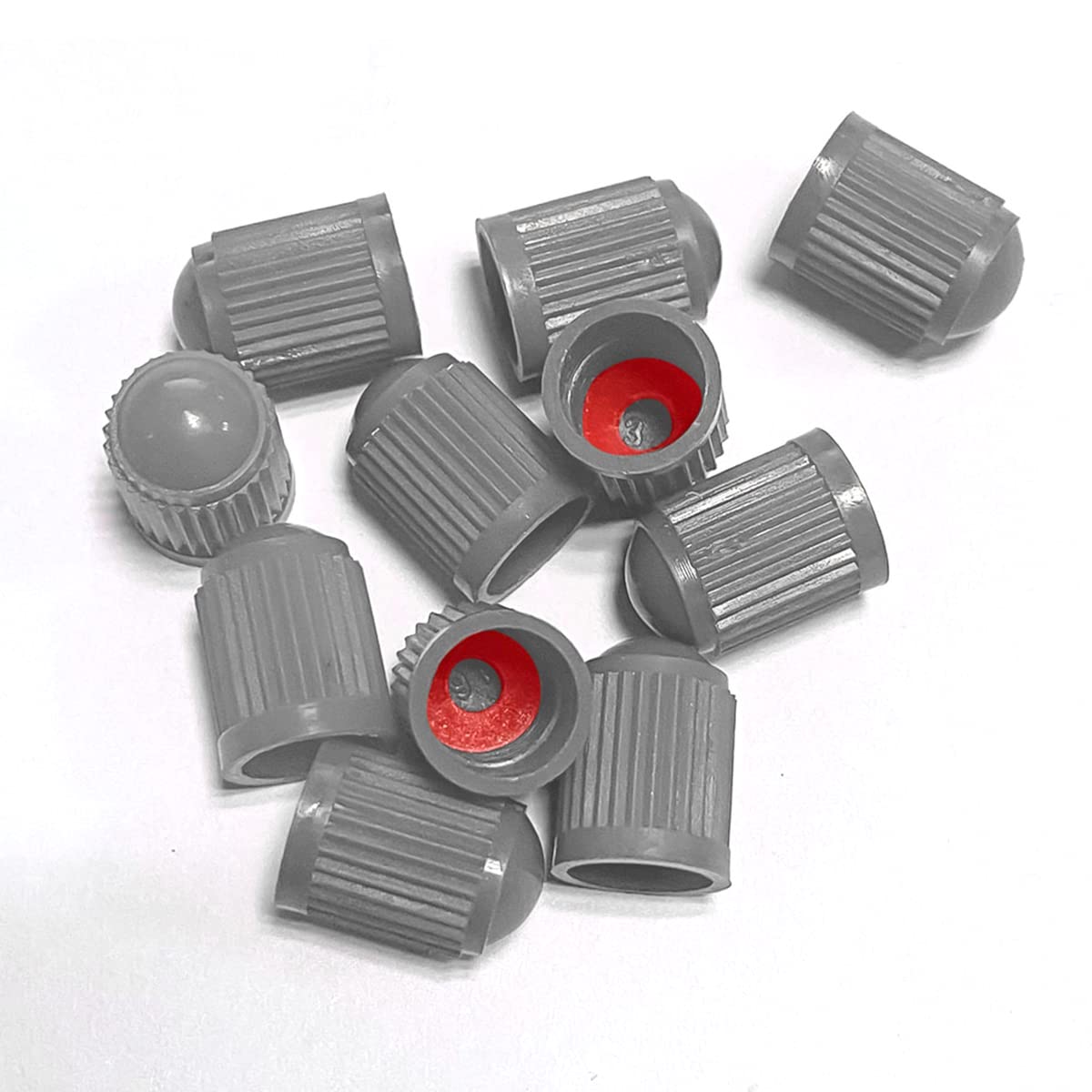 20 Tappi Coprivalvola In Plastica Per Pneumatici – Universali Con O-Ring – Grigio, Antipolvere Per Auto E Moto - 4