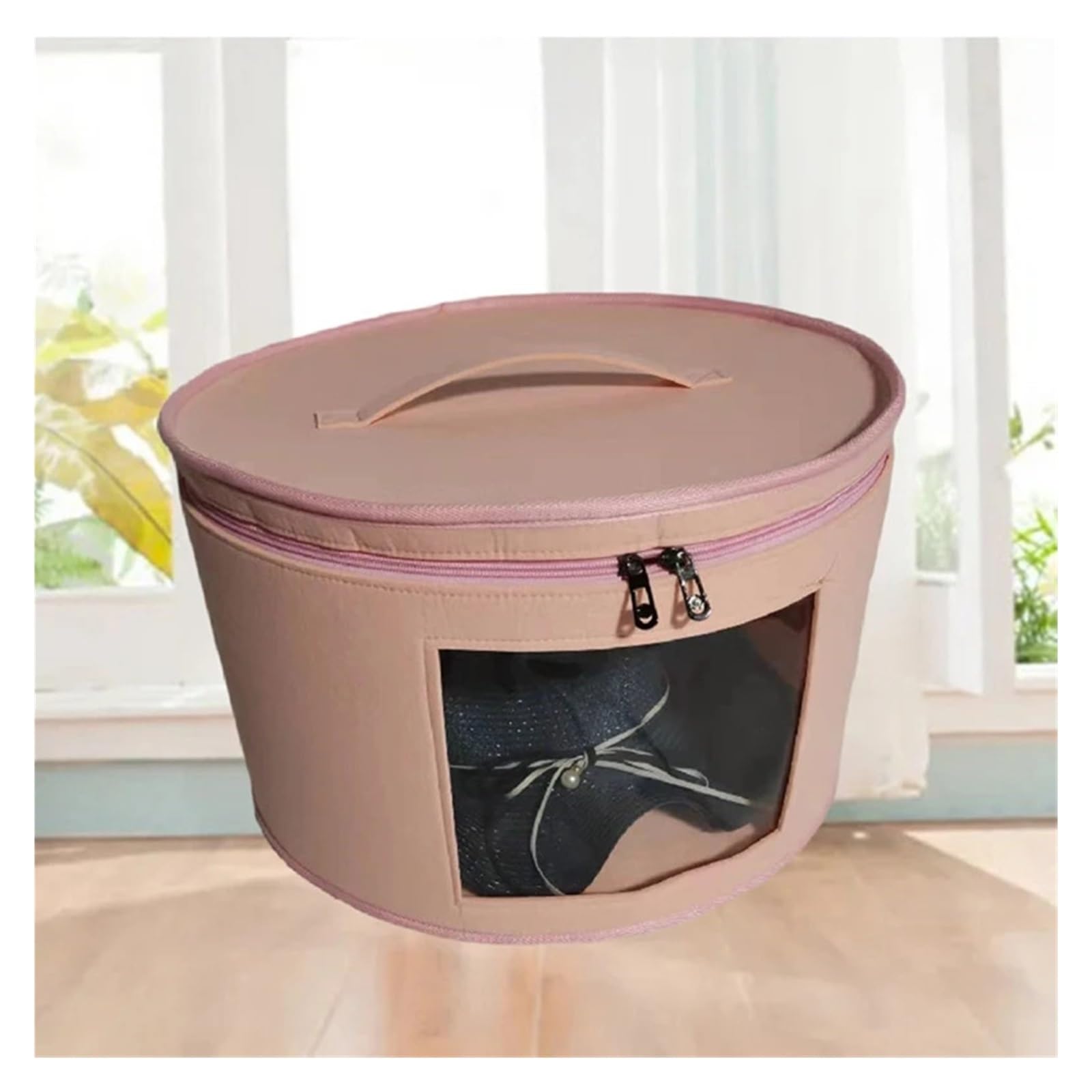 Hutbox-Organizer, runde Reise-Hutboxen, Faltbare Hut-Aufbewahrungstasche mit staubdichtem Deckel, große Hut-Aufbewahrungsbox, Hutboxen für Schlafzimmer, Umzug
