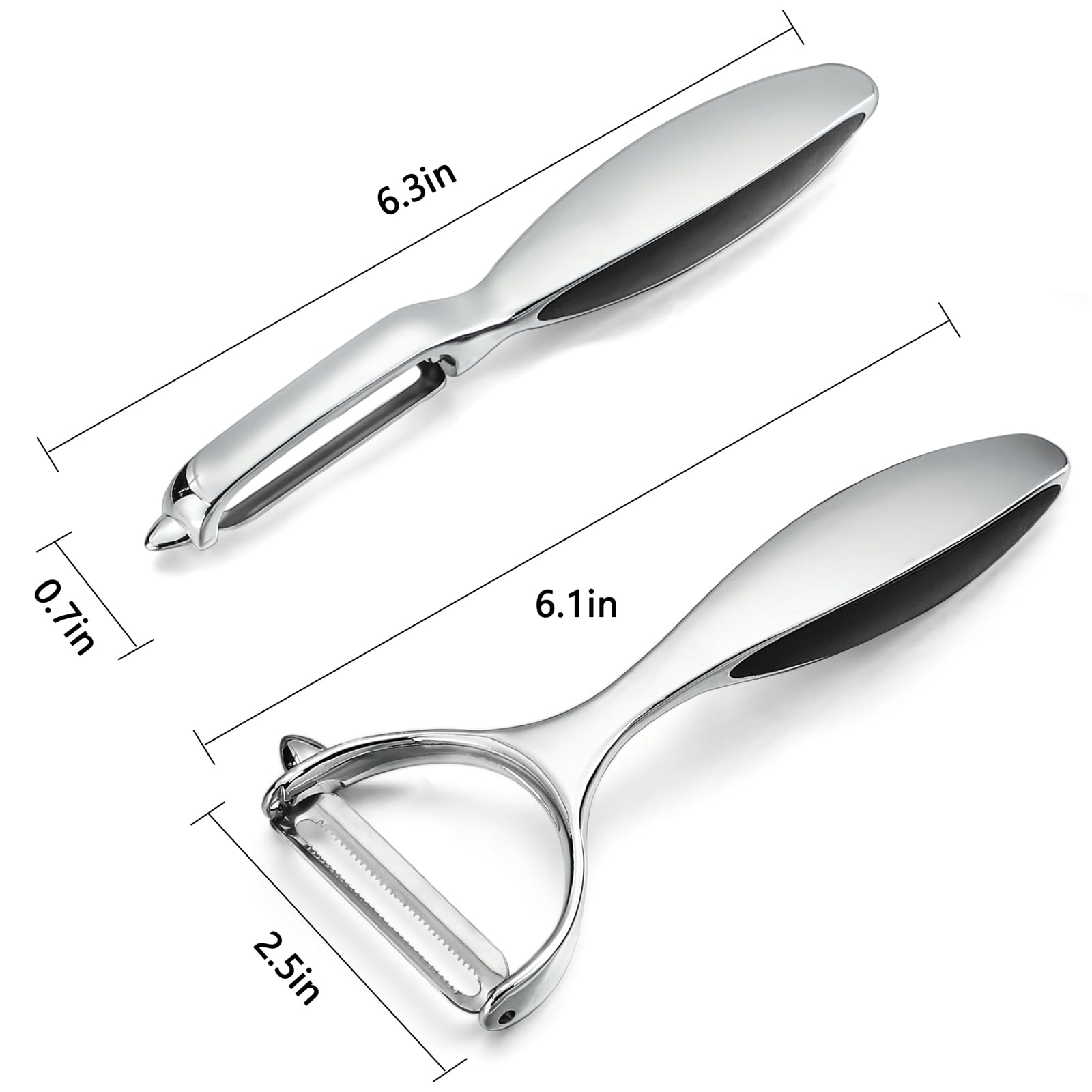 Pelador de verduras de acero inoxidable, peladores de patatas en forma de Y y en forma de I, peladores de frutas de zanahoria vegetariana para cocina del hogar 2