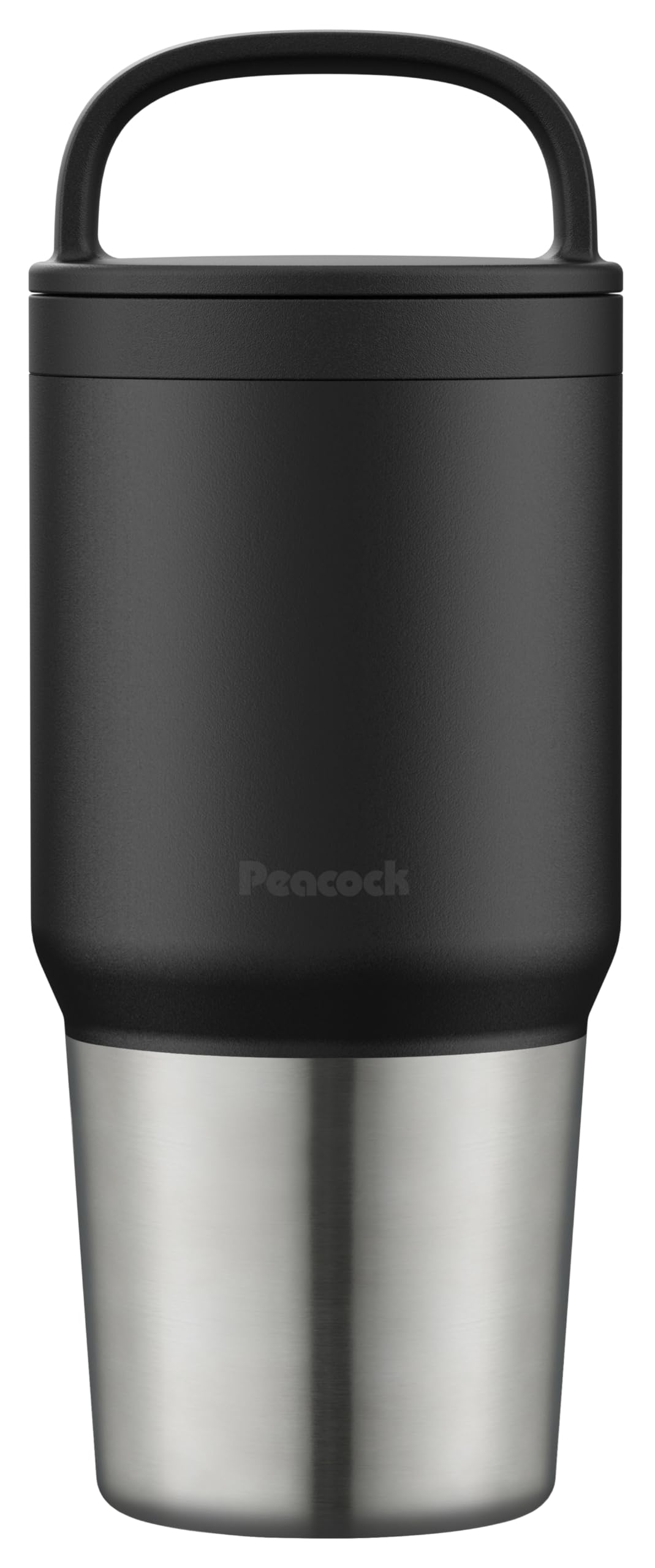 【ハンドル付き・食洗器対応】ピーコック 水筒 600ml スクリュータイプ ステンレスボトル 保冷 保温 ブラック AEF-60 B