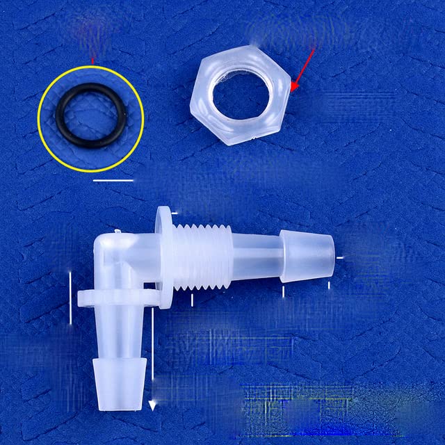 ~ 200 Piezas M6 ~ G1 / 2 a 2.4-11.1 mm PP Conectores de Codo con Tuerca Junta tórica Irrigación Tanque de Acuario Juntas de Manguera de Placa pasante-50 Juegos, 7.9-G1I4-7.9