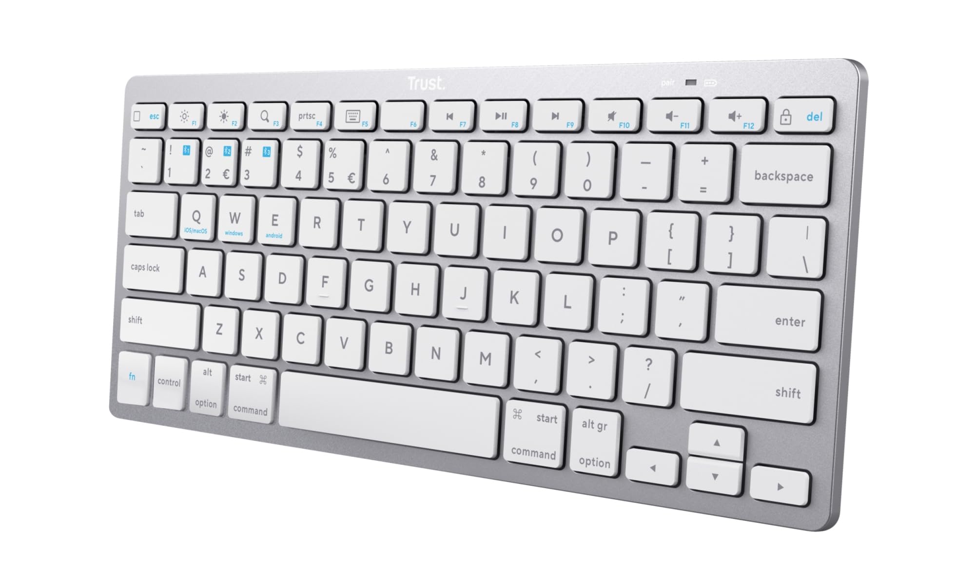 Teclado Compacto Inalámbrico Trust 24654/ Plata