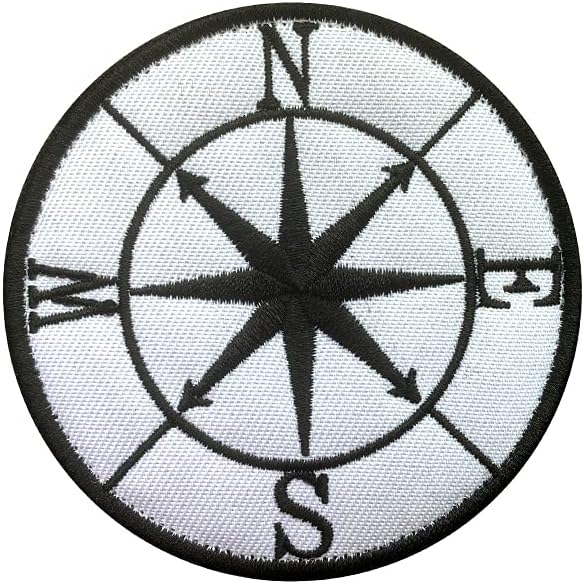 Antrix Tactical Compass Patch, Military Compass Patches with Hook and Loop for Outdoor Travel, Hiking, Mountaineering, Fishing,CS, Off-Road Backpack Bags More Equipment - 3.15" Round