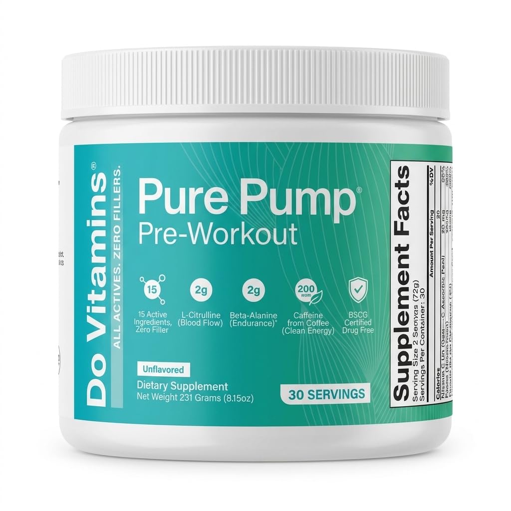 Do Vitamins PurePump Unflavored Pre-Workout Powder, 30 Servings