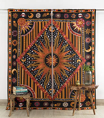 Popular Handicrafts Indian Burning Sun Hippie Mandala Window Curtains