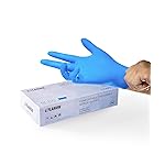 LANON Disposable Nitrile Gloves, Silicone-Free, Food-Safe, Chemical Resistant, Powder-Free, Textured Fingertips, Cooking, Cleaning, Blue, Small