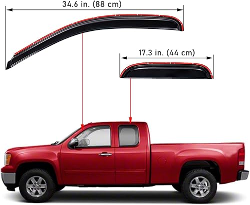 Miniatura 3 de Lightronic WV194040 - Protector de lluvia para ventana lateral en canal, humo oscuro, inastillable, 4 unidades para Silverado y Sierra 1500