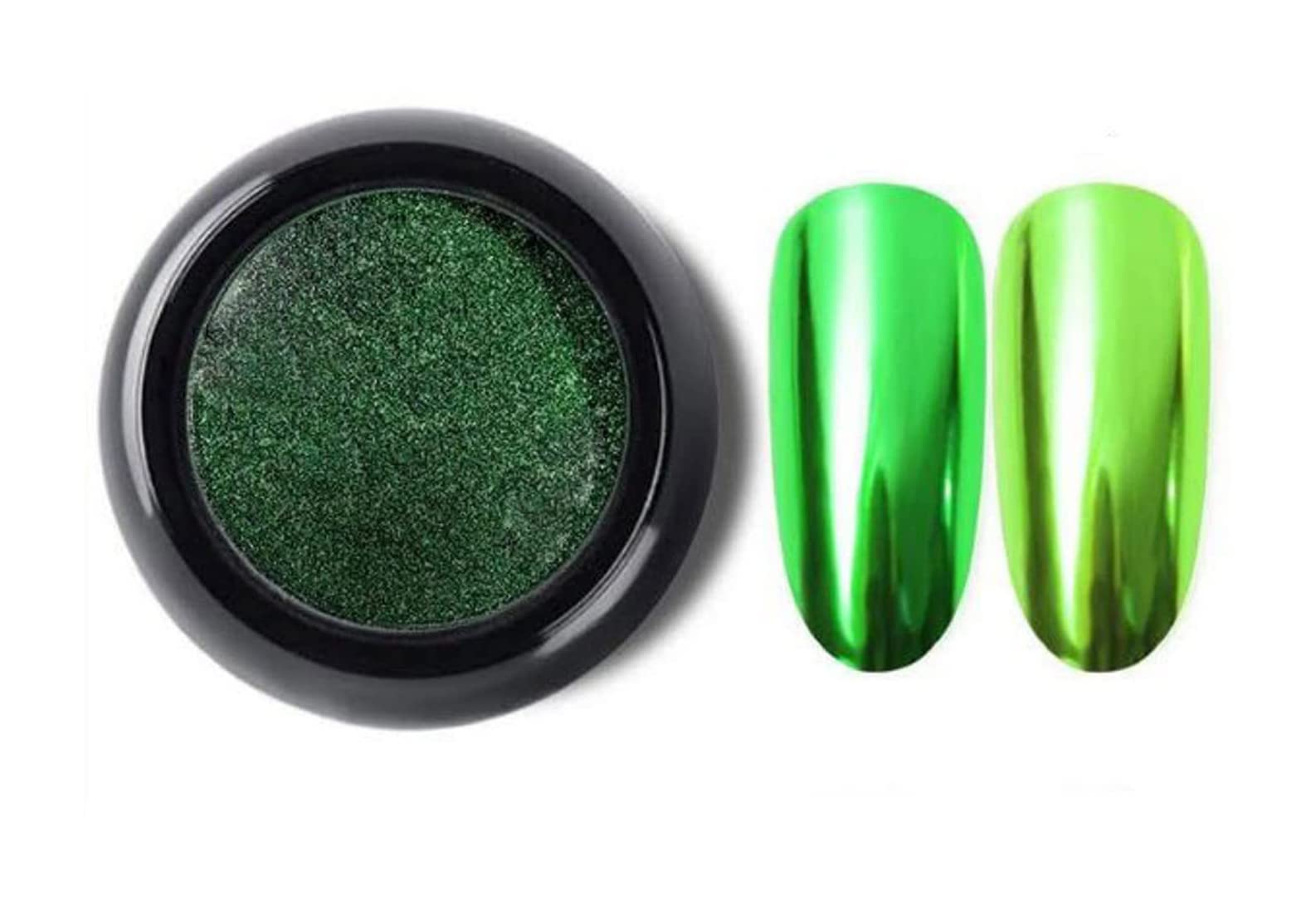 SHILLS PROFESSIONAL Nail Art Chrome Mirror Glitter Pigment Powder Green