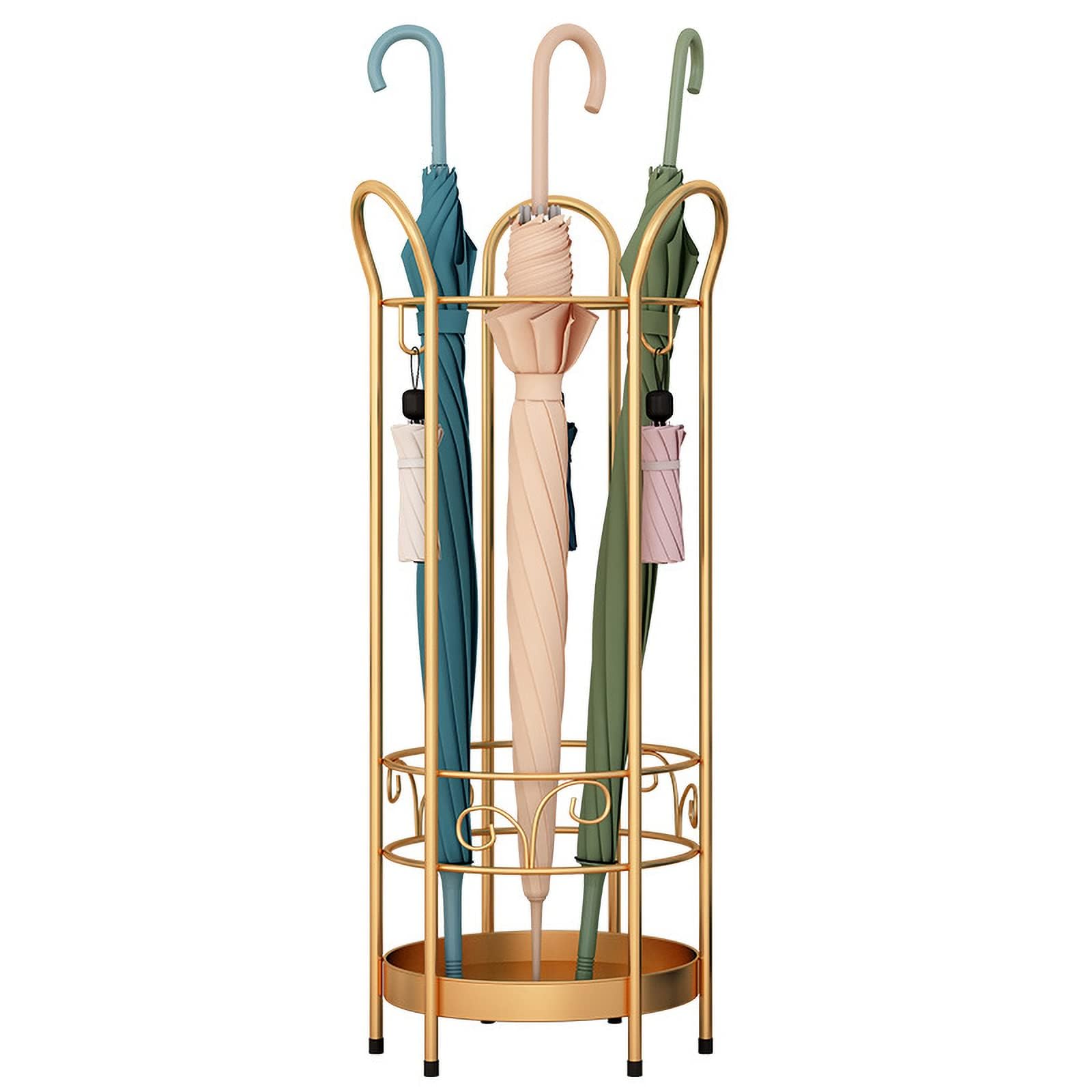 Porte-parapluie rond gold haut de gamme avec structure stable et coussin doux