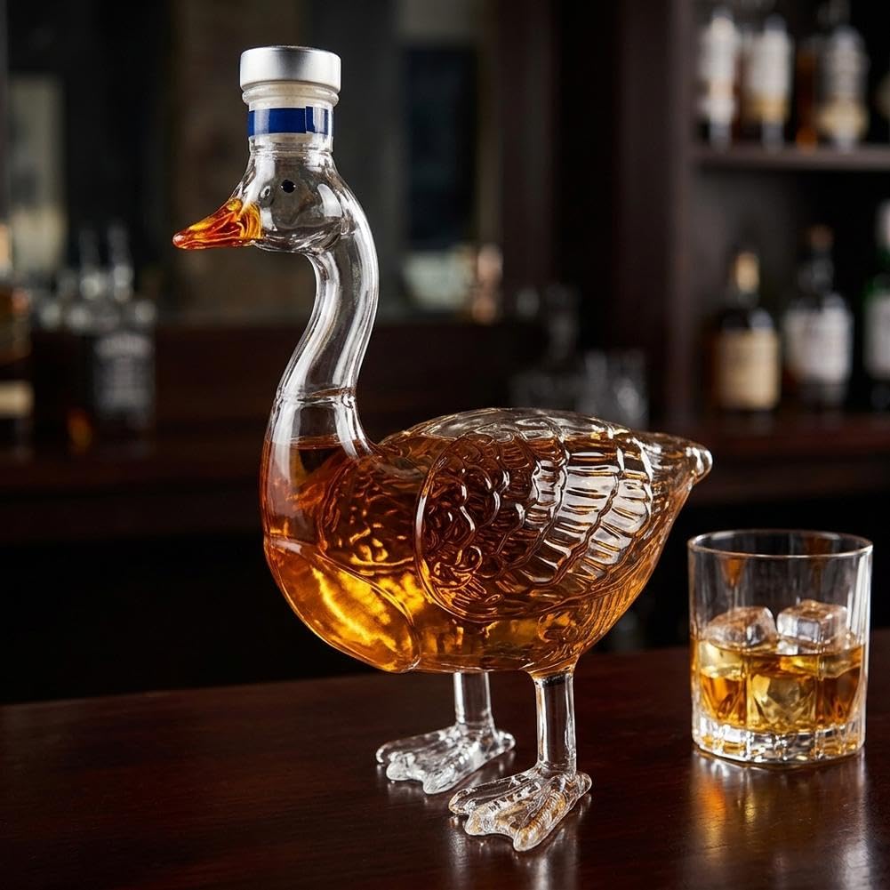 Szklana karafka do whisky z gęsim wzorem, unikalny pojemnik na alkohol do degustacji piwa, wystrój domu, prezent ślubny, Dzień Ojca, wieczór kawalerski, przedmiot kolekcjonerski