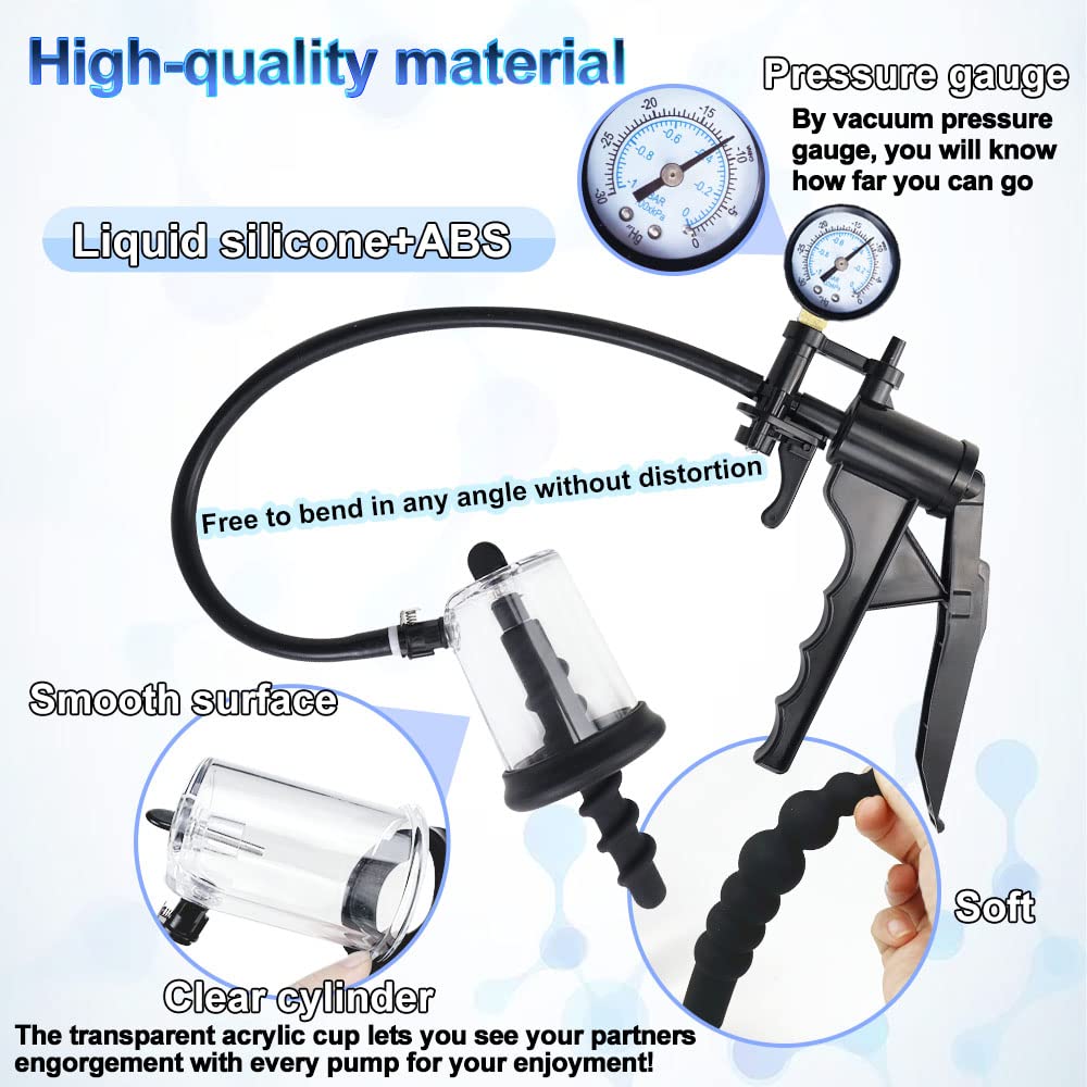 TaRiss's Anal Vacuum Pump Manual Anus Enlarger with Putt Plug Prostate Massager Stimulator Adult Sex Toys for Men Women Experienced Users Pleasure