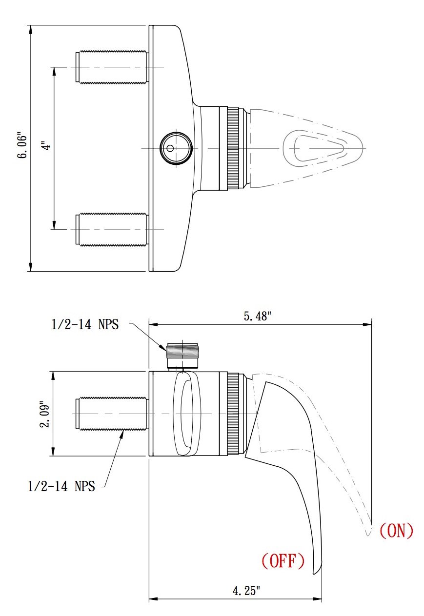 Válvula desviadora para grifo de ducha de una sola palanca Dura Faucet para vehículos recreativos - Para: vehículos recreativos, casas rodantes, quinta rueda, remolcables (níquel satinado cepillado)