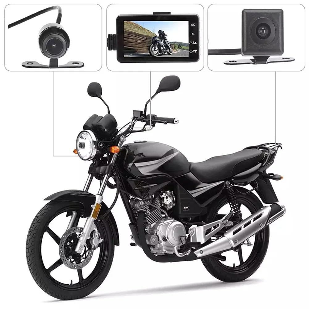 Telecamera DVR per moto con telecamera anteriore posteriore Dual Video Registrazione in loop impermeabile Registratore di guida per moto Sostituzione