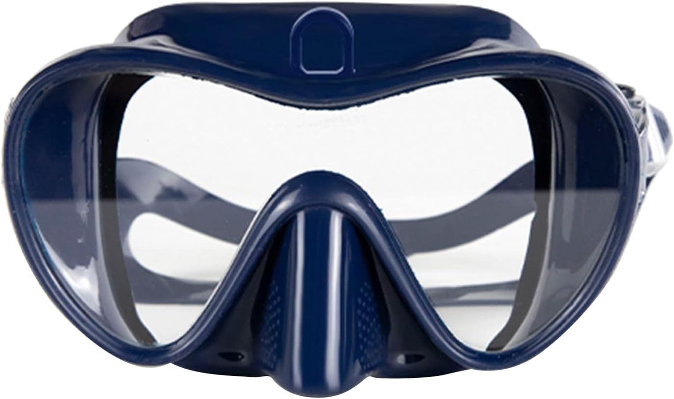 Adults Snorkel Diving Mask -Fog Leakproof Tempered Glass Wide View Underwater Glasses - Blue