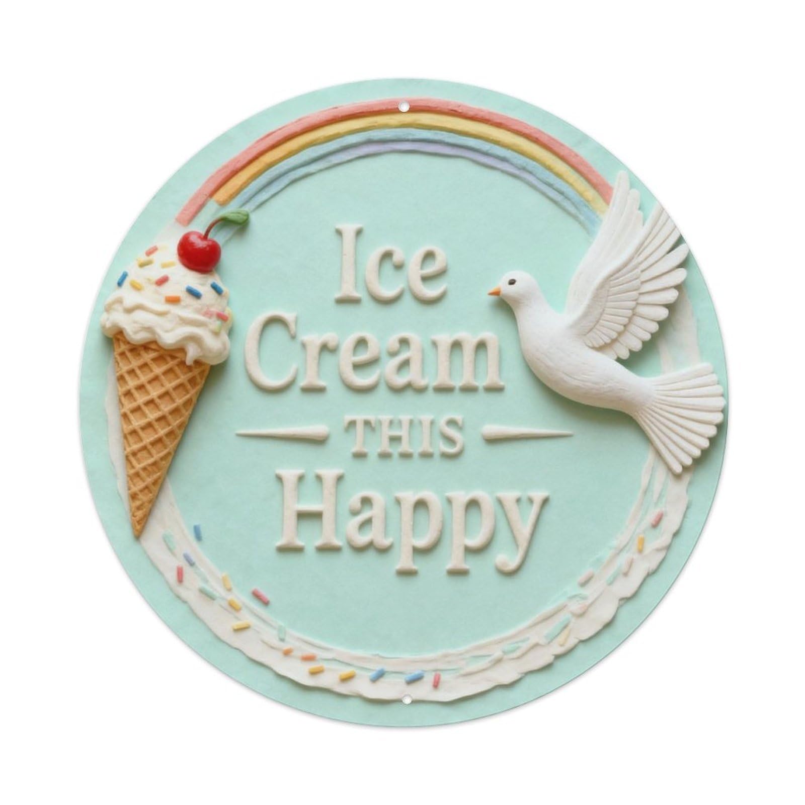 Ice Cream Happy Metal Tin Sign Plaque