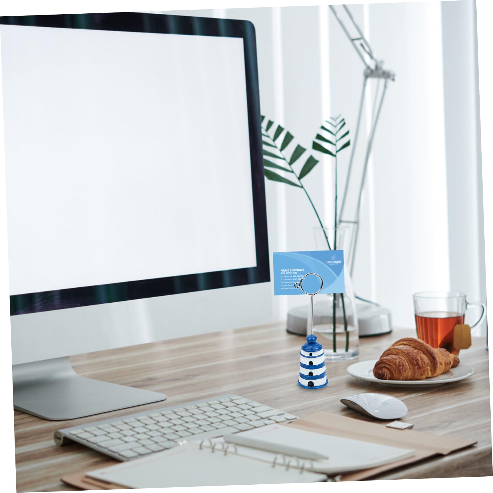 Zerodeko 4Pcs Lovely Designed Memo Clip Creative Desktop Note Holders for Tables Decorative Resin Lighthouse Photo Holders for Home Office Organization