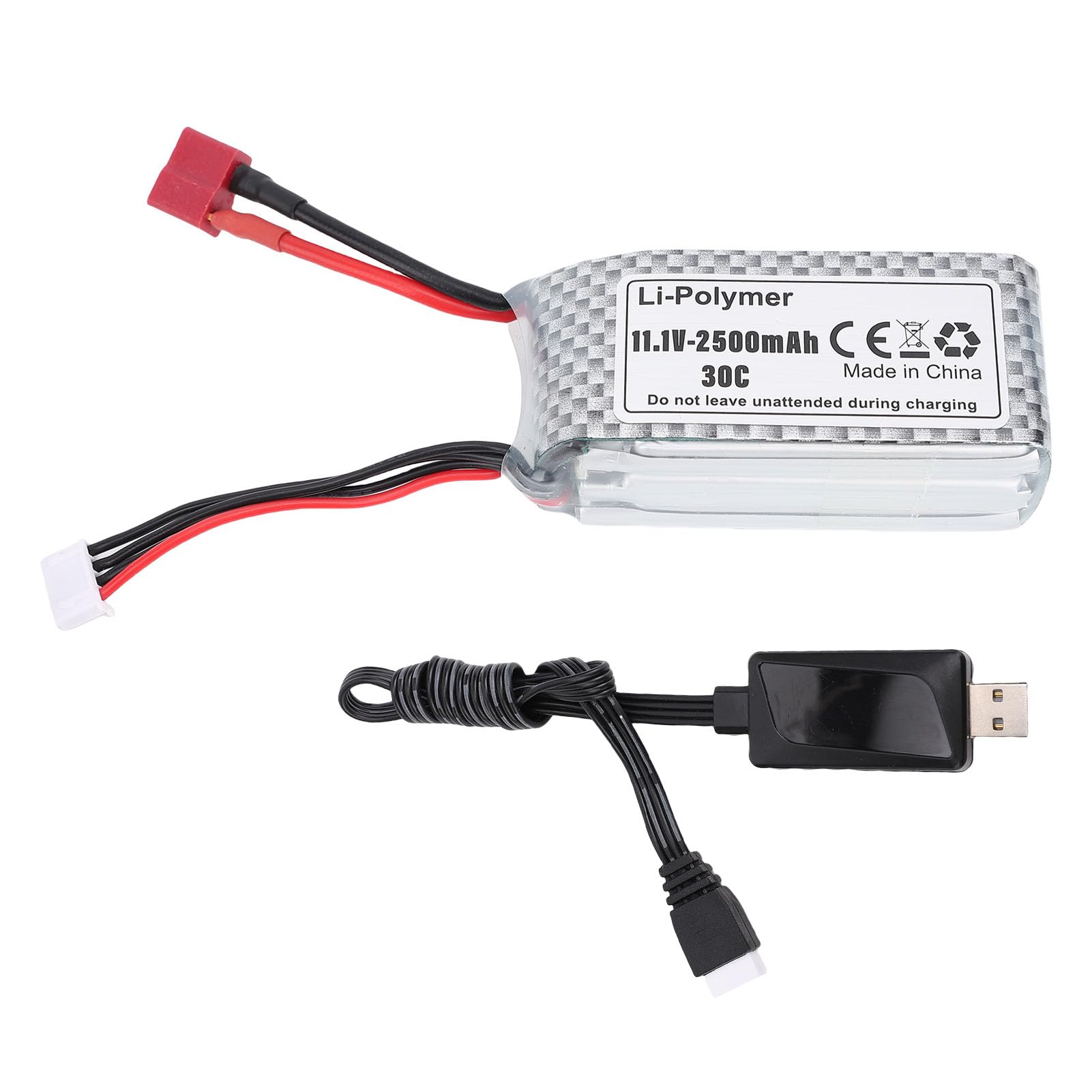 Generic Batterie de Bateau RC Rechargeable 2500MAh Haute Puissance 3S pour Bateaux Télécommandés Course Escalade Li-ION 11.1V pour Les Passionnés