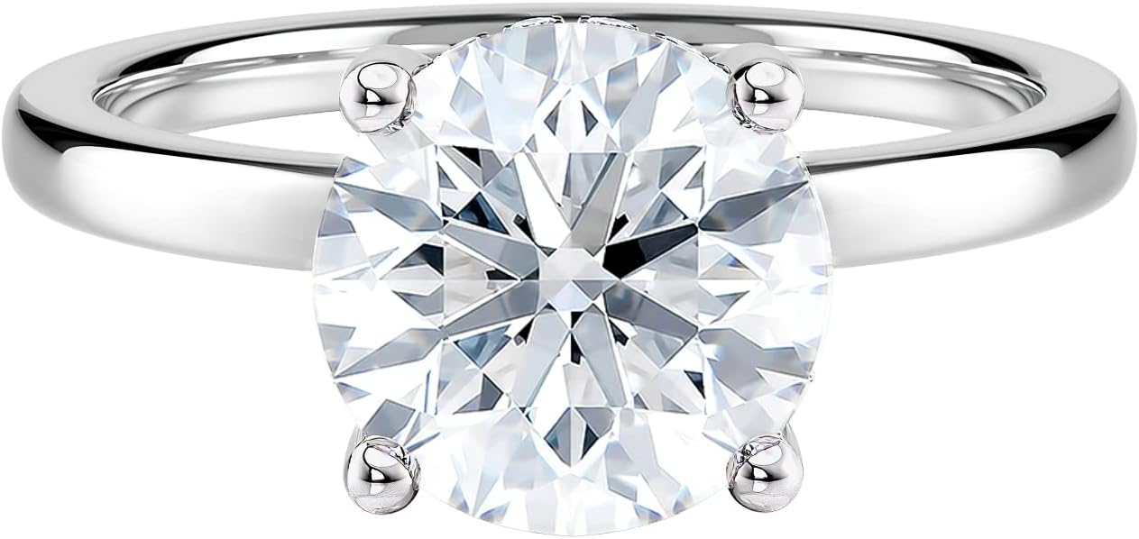 Diamond Wish IGI Certified 1 to 3 Carat Lab Grown Diamond Hidden Ribbon Halo Engagement Ring for Women in 14k Gold (I-J, VS-SI, cttw) Wedding Anniversary Promise Ring Size 4 to 9
