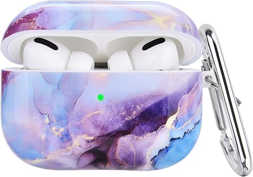 OLEBAND Funda para Airpod Pro con llavero y bonita piel, compatible con iPod Pro 20192021, funda protectora dura de 1 generación, para mujeres y