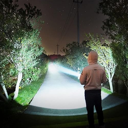 Miniatura 9 de Linternas recargables de alto lúmenes, paquete de 2 linternas LED XHP70, 20000 lúmenes, linterna súper brillante con 5 modos, linterna táctica