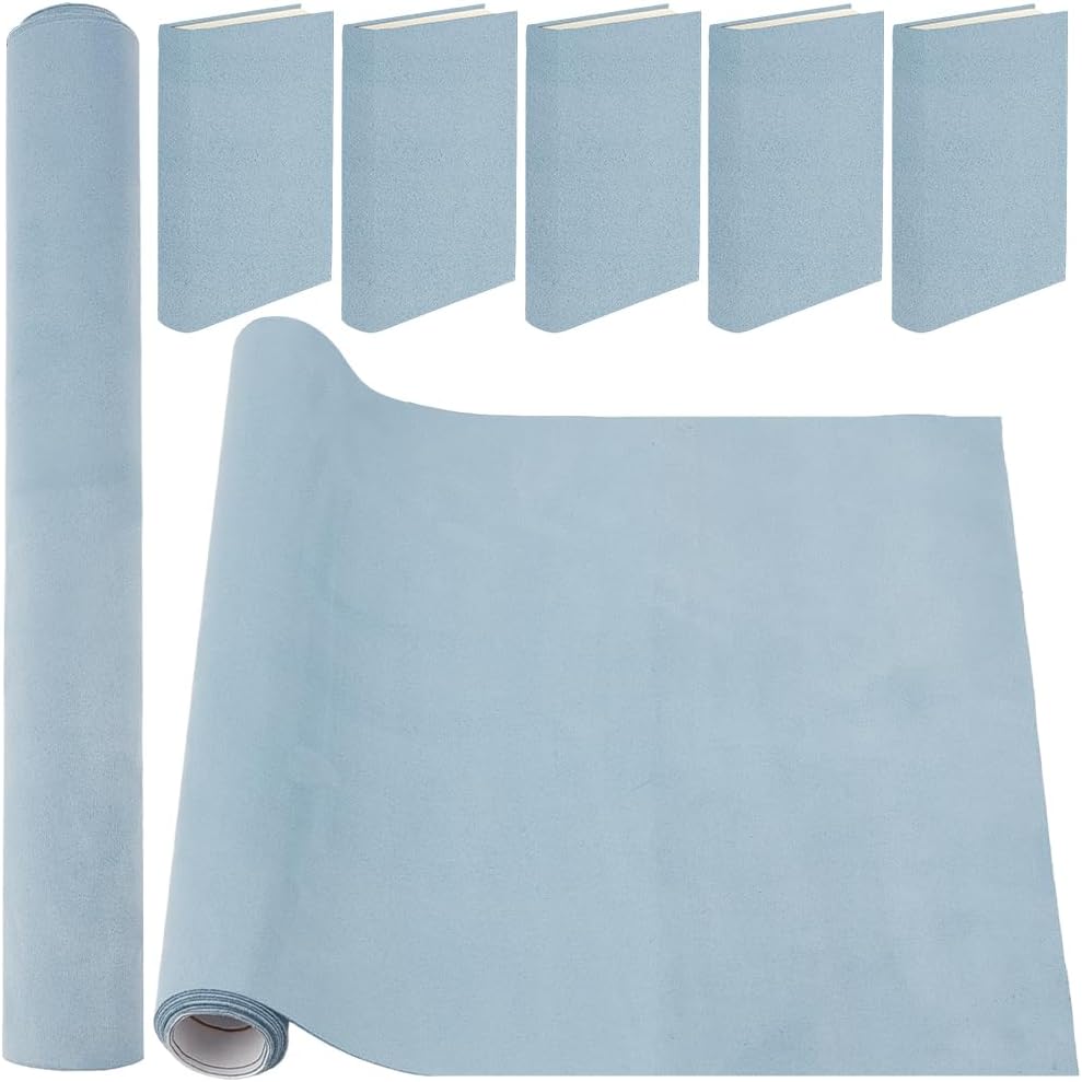 CRASPIRE 51 x 11.8inch Suede Book Cloth for Book Binding Fabric Surface Paper Backed Bookcover Books Album Sky Blue Scrapbooking Archival DIY Covering Protector Bookcloth Bookbinding Supplies