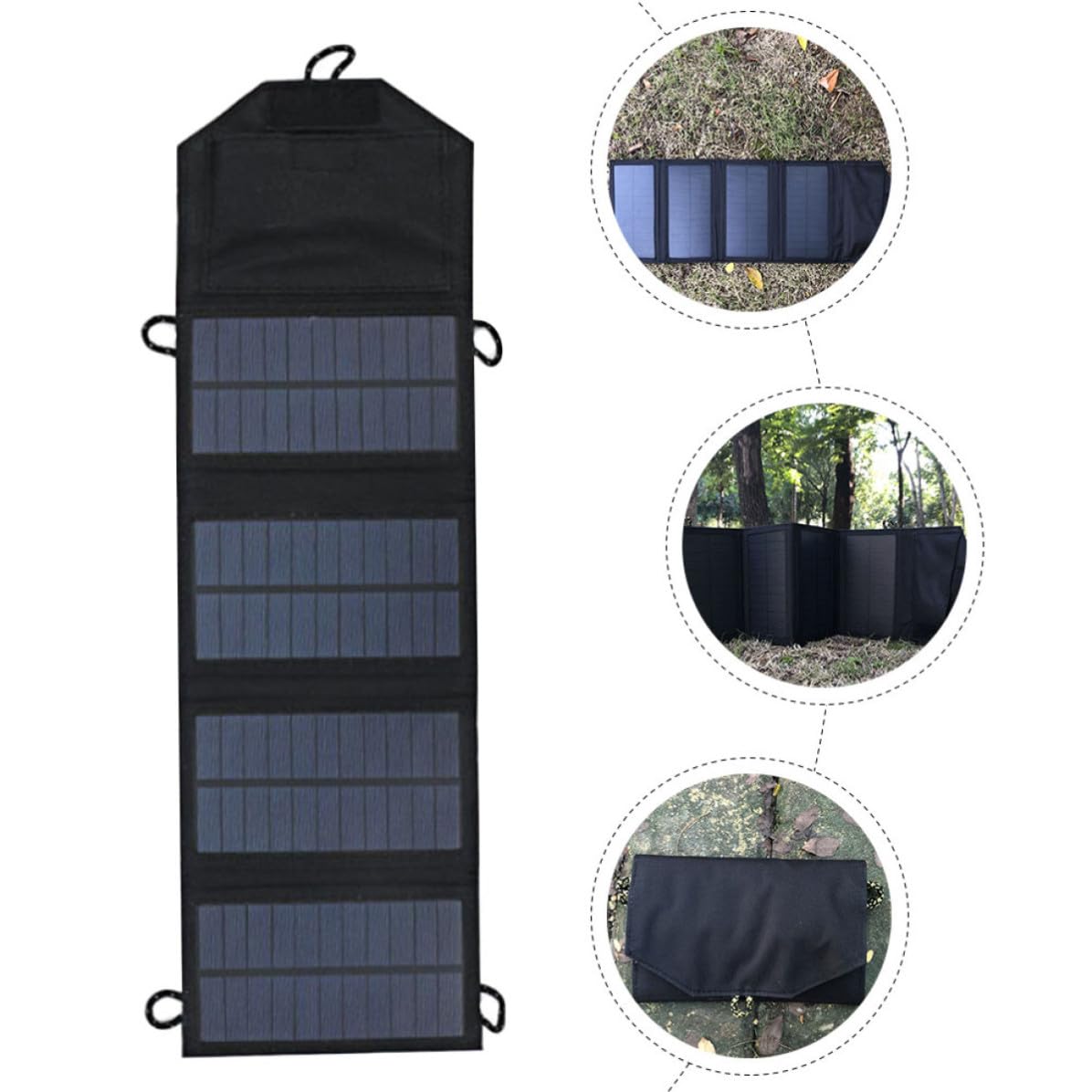 10w Monocrystalline Solar Panel Charger with Dual USB Portable Outdoor Solar Charger for Car Boat Camping Emergency Power Supply