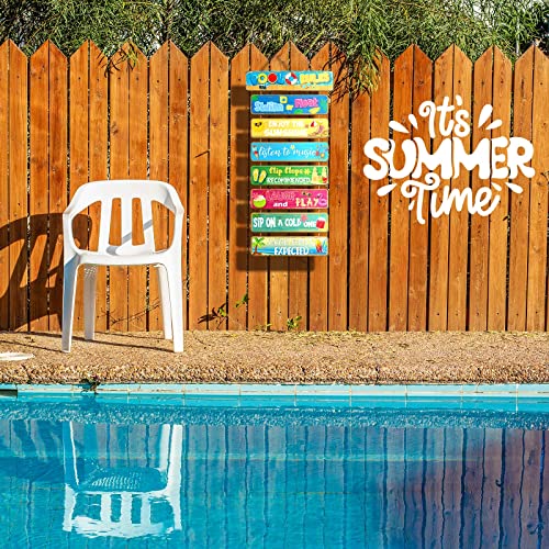 Set 8 Piezas Señales de Reglas para Piscina de Madera miniatura 6