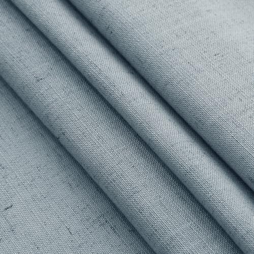 Image of Linen Curtains 72 Inch Long for Living Room Back Tab Light Blue