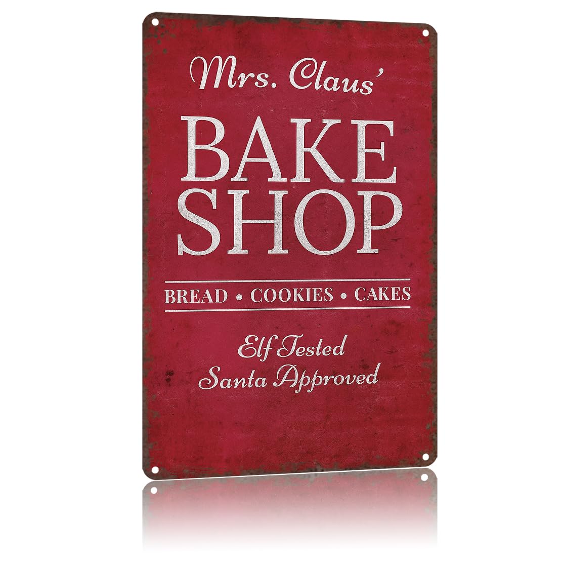 KWQDOZF Funny Metal Signs Poster 8x12inch Mrs. Claus Bake Shop Aluminum Sign Wall Art For Home Room Bedroom Office Decor